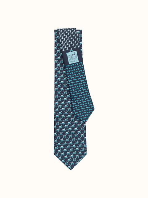 Hermès Tie 7 Roller Dog Twillbi tie