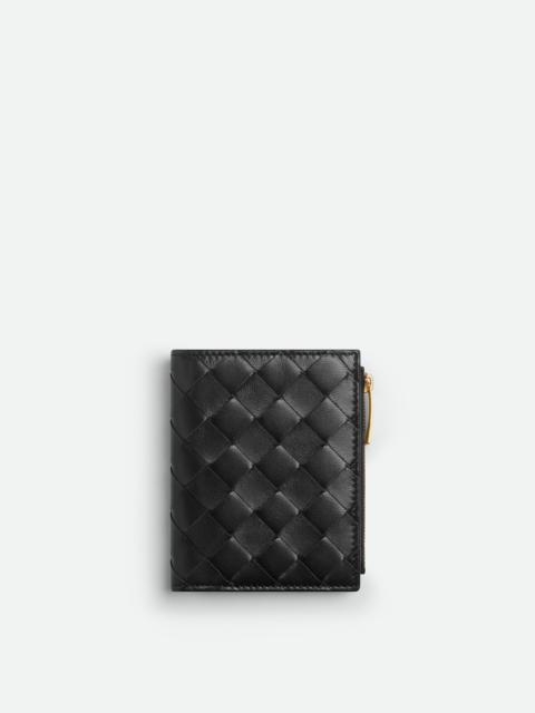 Bottega Veneta Small Intrecciato Bi-Fold Zip Wallet