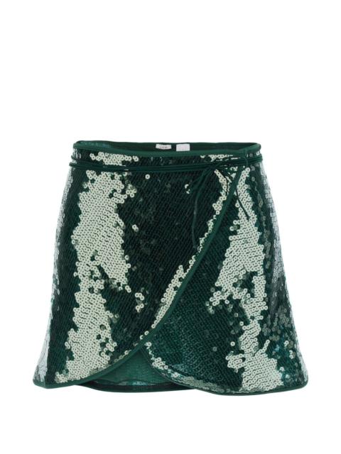 Oséree sequin-embellishment tie-detail mini skirt