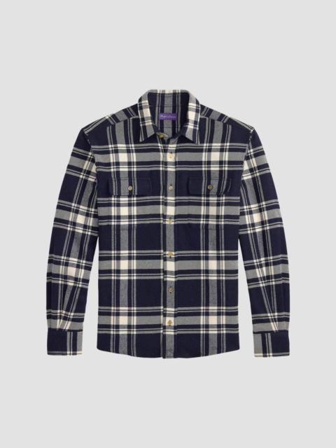 Ralph Lauren Men's Plaid Cotton Flannel Shirt - Chairman Navy Cream