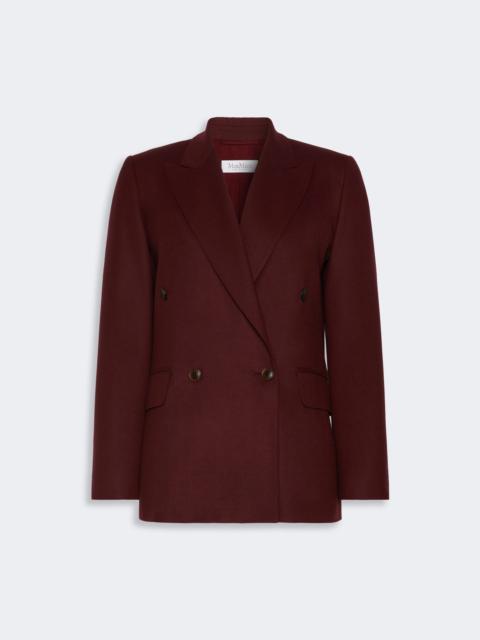 Max Mara SCENICO Double-breasted wool flannel blazer - WINE-COLOURED