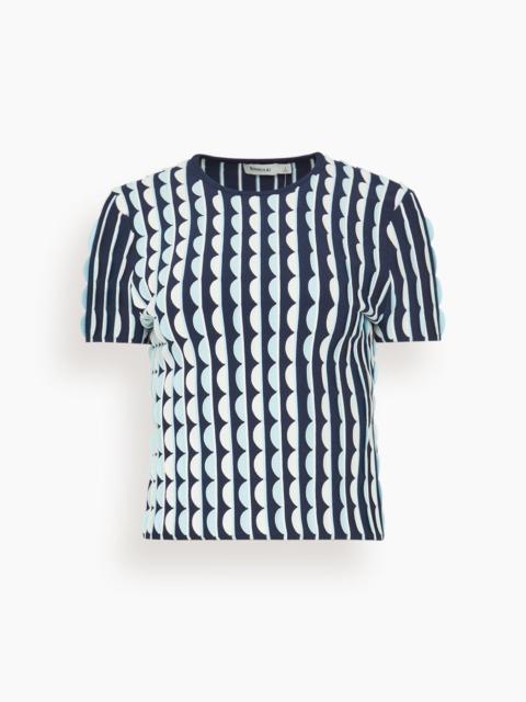 SIMKHAI Kendra Short Sleeve Top in Sky Multi