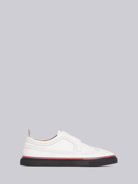 Thom Browne White Pebbled Calfskin Longwing Brogue Trainer