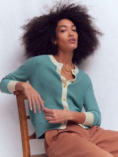 BODEN Grace Colour Block Cardigan-Cloudy Jane Blue