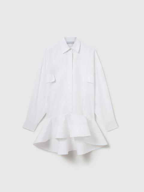 Stella McCartney Poplin Peplum Piqué Shirt Dress