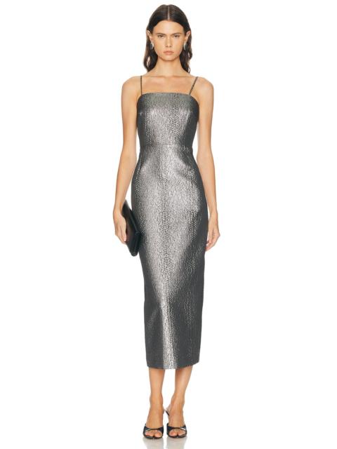 SIMONMILLER Verdelle Metallic Midi Dress