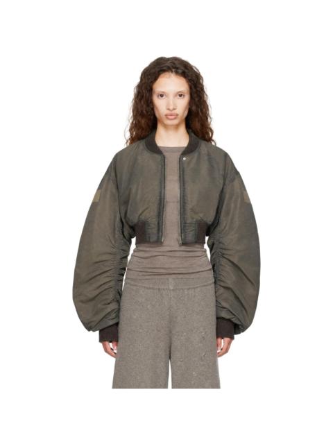 Rick Owens Gray Tower Micro Secchia Flight Bomber Jacket