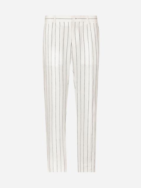 Dolce & Gabbana Pinstripe linen pants