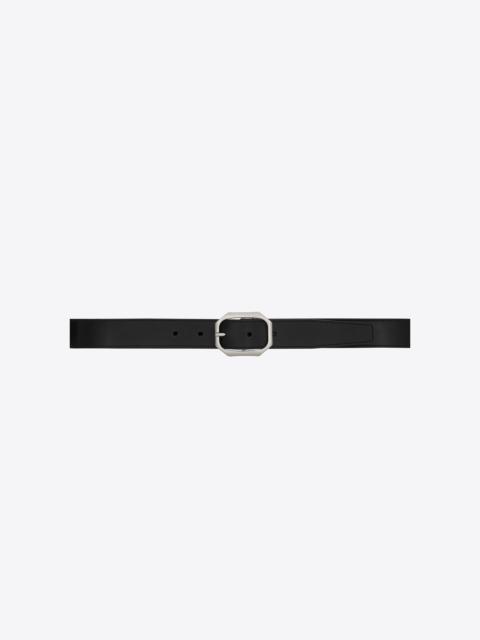 frame buckle belt in vegetable-tanned leather