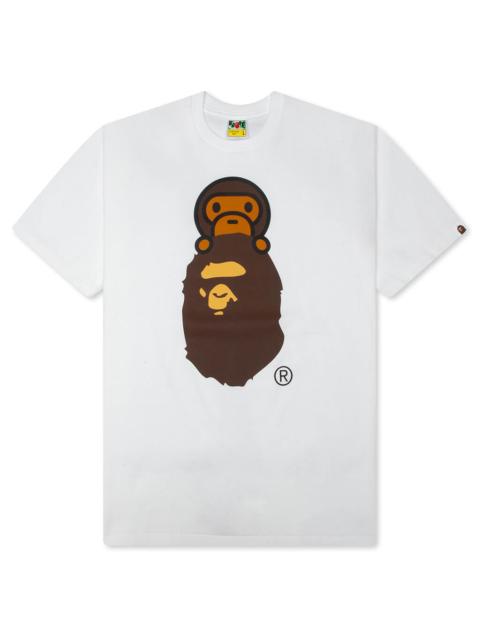A BATHING APE® MILO ON APE HEAD TEE - WHITE