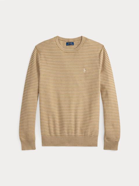 Polo Ralph Lauren Mesh-Knit Striped Cotton Sweater