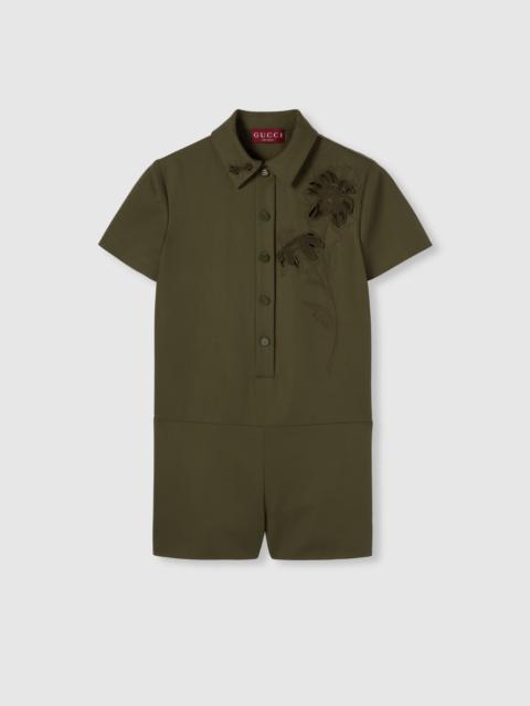 GUCCI Light wool jumpsuit with embroidery