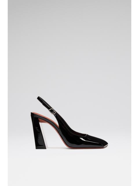 Amina Muaddi CHARLOTTE SLING BLACK PATENT