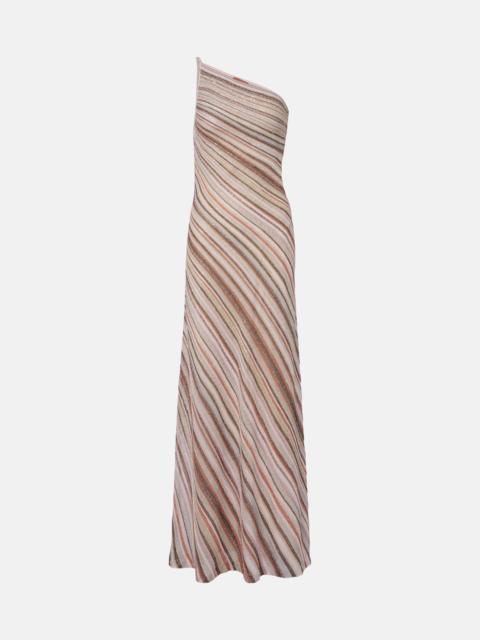 Missoni Sequined one-shoulder lamé maxi dress
