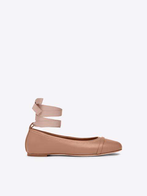MALONE SOULIERS Sabina Blush Leather Flat Pumps