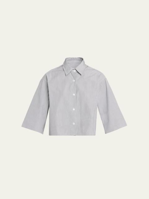 MARIA McMANUS Cropped Short-Sleeve Button-Down Shirt