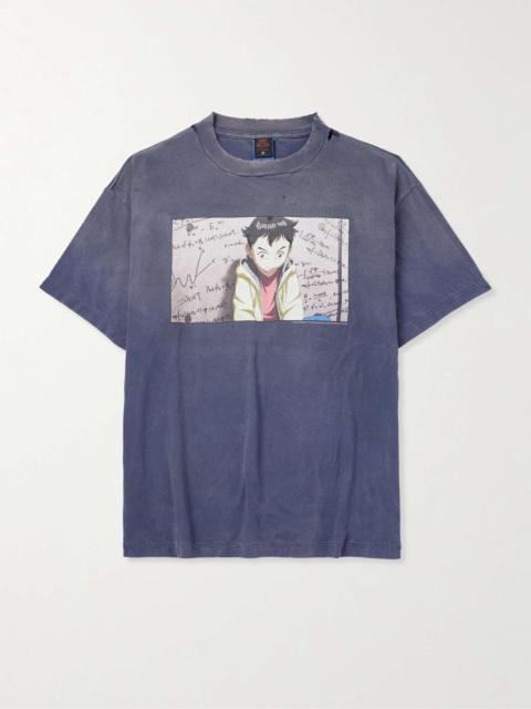 + PLUTO Distressed Printed Cotton-Jersey T-Shirt