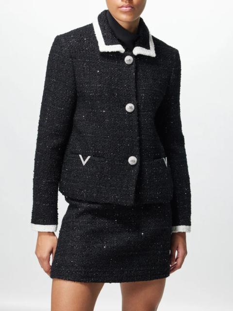 Valentino V-Gold bouclé-tweed jacket