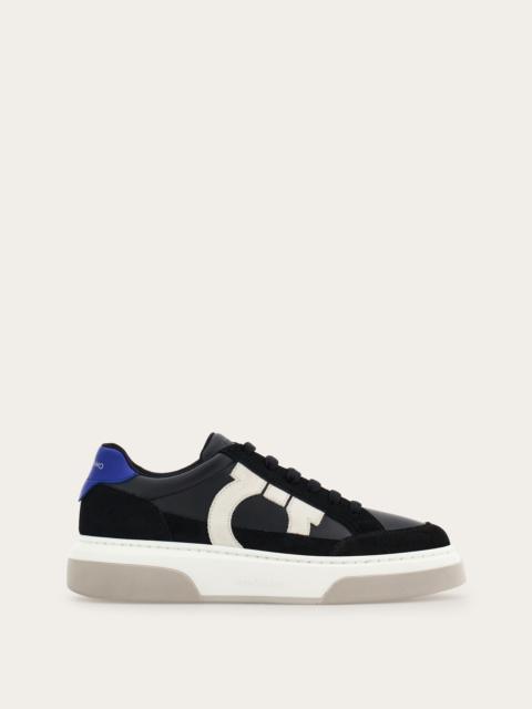 FERRAGAMO Low cut sneaker with Gancini outline