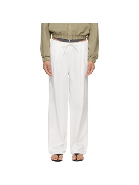 NOTHING WRITTEN White Lazy Cotton Drawstring Lounge Pants
