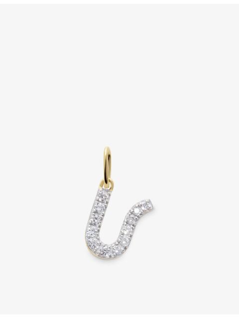 MONICA VINADER Initial U 14ct Yellow-Gold Lab-Grown Diamond Charm