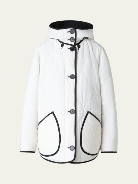 AKRIS Reversible Techno Dot Quilted Jacket With Hood