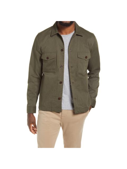 NN07 Pete Slim Fit Solid Shirt Jacket in Dark Army at Nordstrom