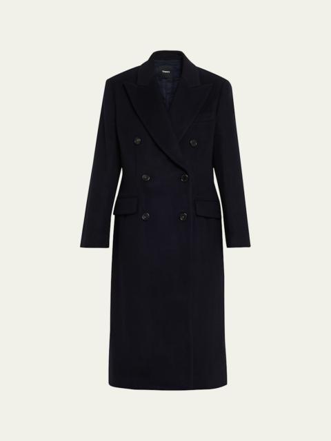 Theory Double-Breasted Wool-Blend Coat