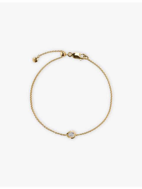 MONICA VINADER Pear-Shaped 0.06ct Lab-Grown Diamond and 18ct Yellow-Gold Vermeil Chain Bracelet