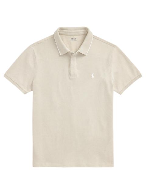 Polo Ralph Lauren Men's Oxford Mesh Stretch Cotton Polo Shirt - Classic Khaki White