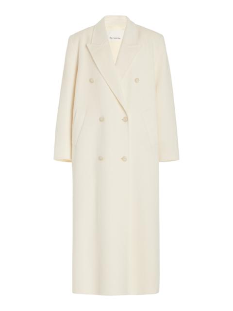 The Frankie Shop Gaia Double-Breasted Wool-Blend Coat ivory