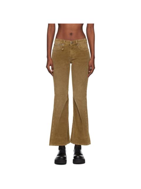 R13 Khaki Joan Kick Flare Jeans
