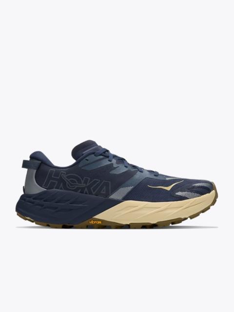 HOKA Men's Speedgoat 7 Shoes in Varsity Navy/Barley Flour