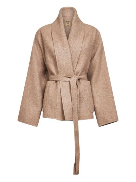 UMA WANG shawl-collar belted jacket