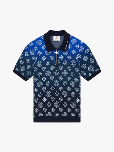 CASABLANCA Gradient Monogram Knitted Short Sleeve Polo Shirt | Casablanca Paris