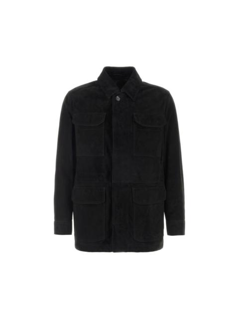 Brioni BRIONI Black Suede Jacket New & Authentic (Men's size:M;)