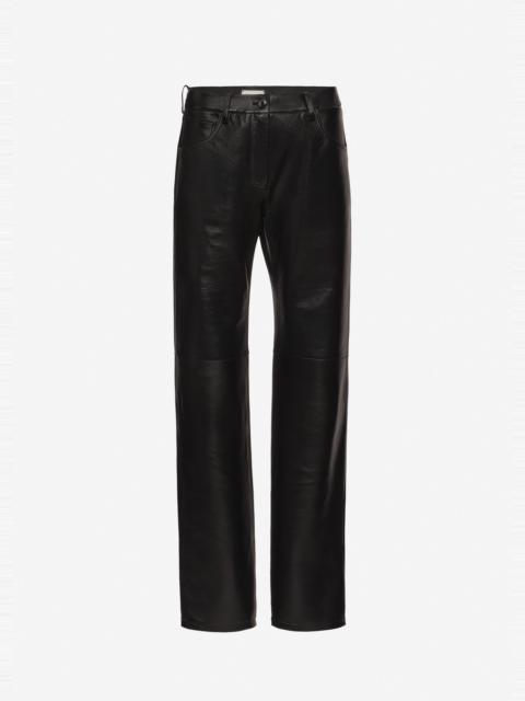 MAGDA BUTRYM Leather straight-leg pants in black