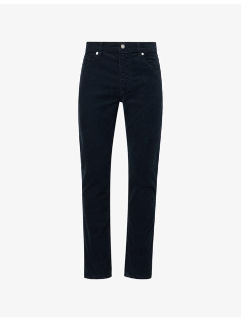 FRAME Mid-Rise Straight-Leg Cotton-Corduroy Trousers