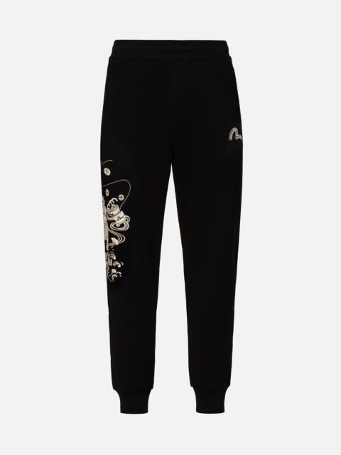 EVISU FISHERMAN GODHEAD PRINT SWEATPANTS