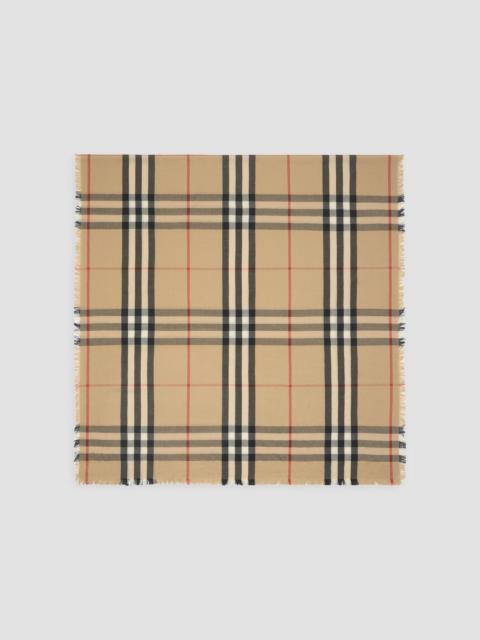 Burberry Women's Archival Check Cashmere Foulard Scarf - Beige