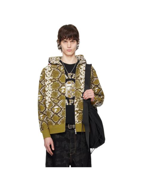 A BATHING APE® SSENSE Exclusive Khaki Shark Hoodie