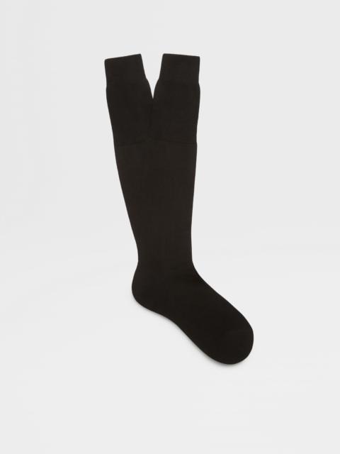 ZEGNA BLACK COTTON SOCKS