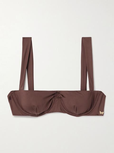 KIKI DE MONTPARNASSE La Sirene underwired balconette bikini top Chocolate