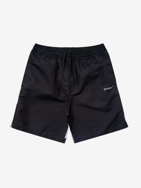 Black Diag Surfer Swim Shorts