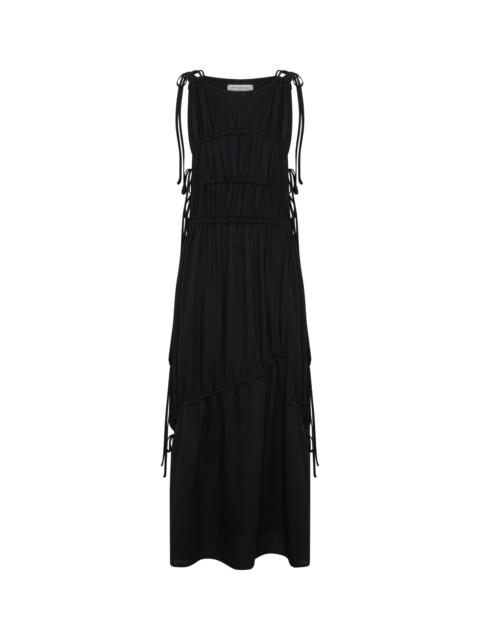 ONE TEASPOON Evelyn Gathered Ruched Maxi Dress - Black
