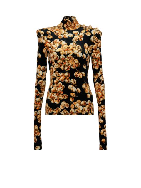 Balmain Velvet top with Grape print