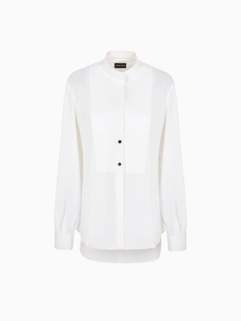 GIORGIO ARMANI Tuxedo shirt in cotton poplin