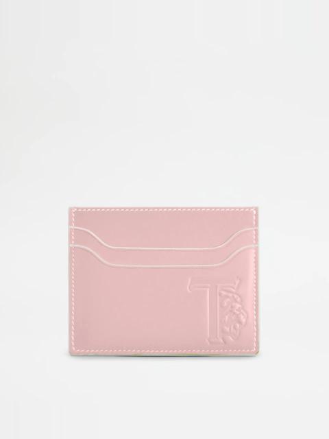 Tod's CREDIT CARD HOLDER IN LEATHER - PINK