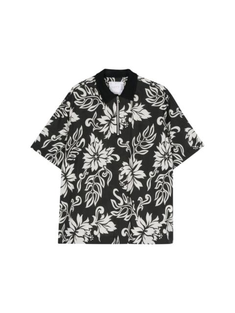 sacai floral-print poplin shirt