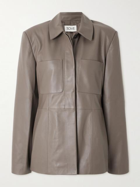 TOVE Magda Paneled Leather Jacket